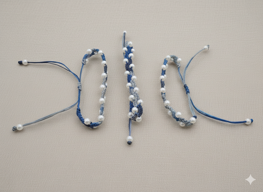 Handmade Macramé Bracelet with White Bead