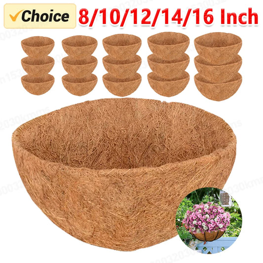 Coconut Fiber Basket Liner - 8-16 Inch Natural Planter Liner