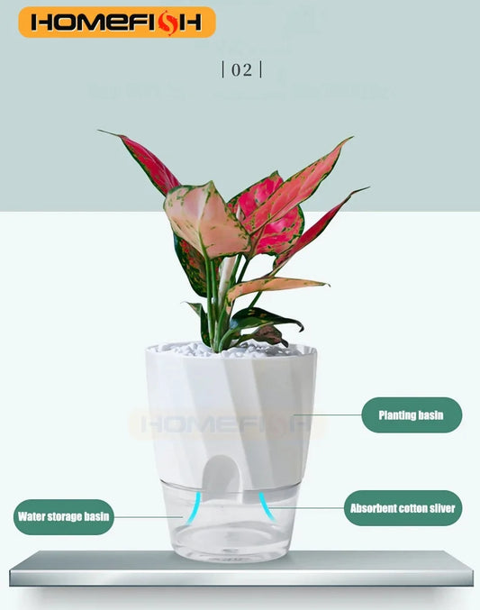 Lazy Hydroponic Pot - Self Watering Planter Double Layer