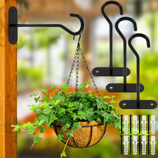 4Pcs Metal Plant Hooks - Wall Mounted for Hanging Baskets