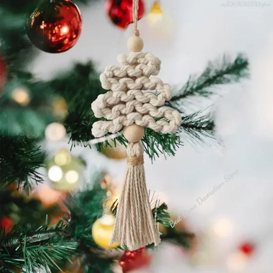 Boho Christmas Macrame - Handmade Xmas Tree Wall Ornament