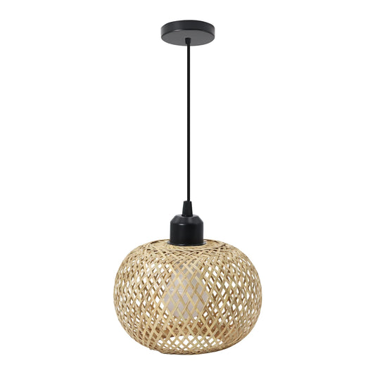 Bamboo Pendant Lamp - Natural Rattan Chandelier E27